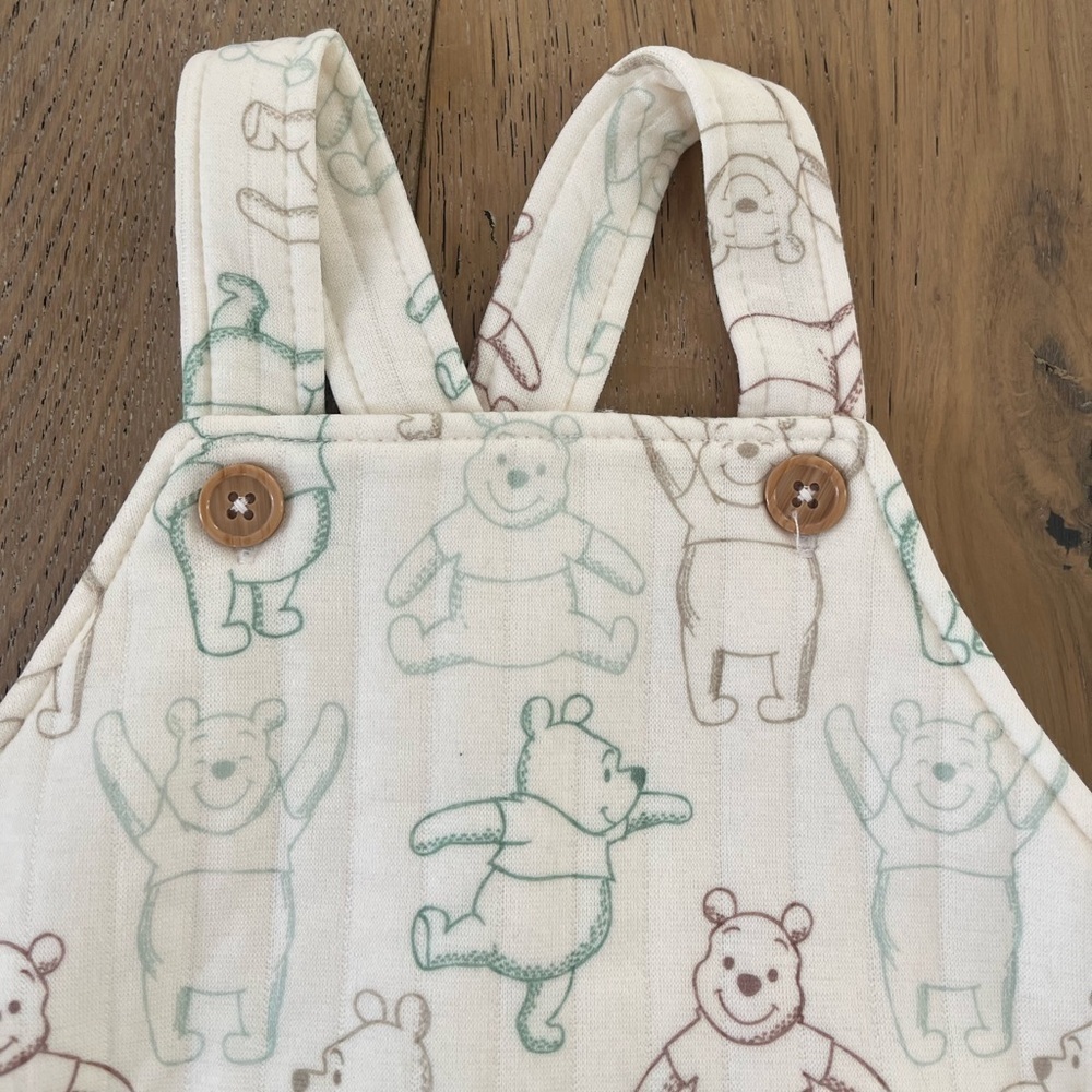 NEW Winnie The Pooh Overall Romper Shorterall Set Disney Green 18 months - Picture 5 of 9